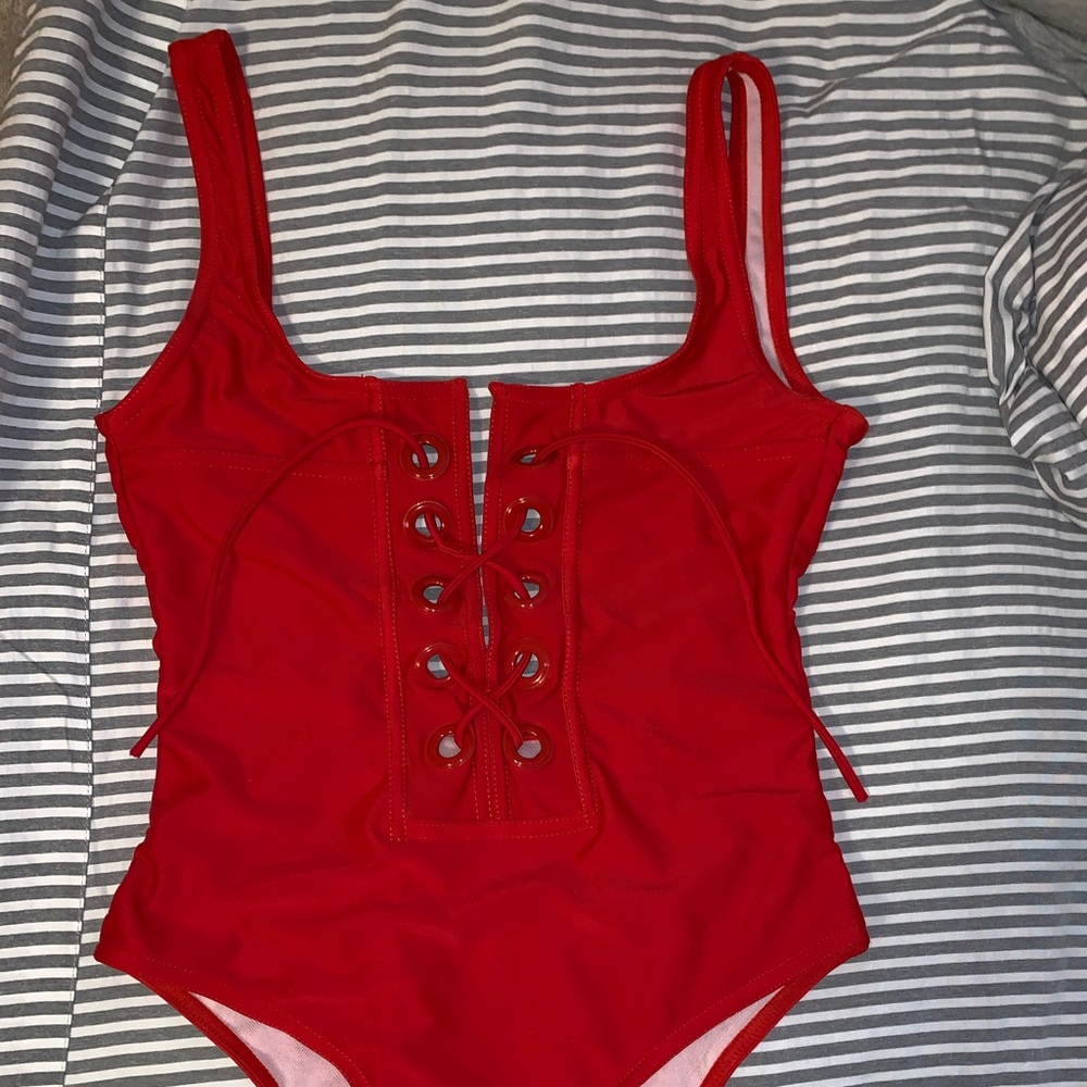 Red bathing suit